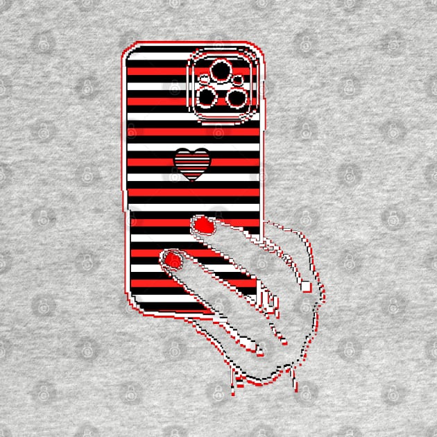 mirror selfie phone in hand pixelart by 4rpixs